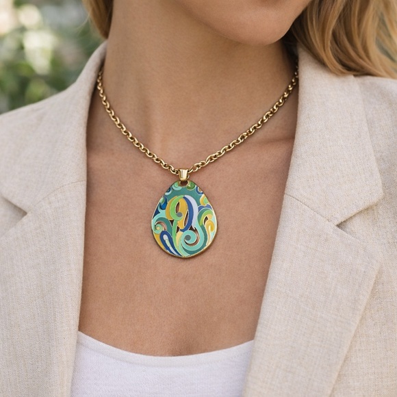 Eisenberg 1960's Artist Series Enamel Pendant Necklace